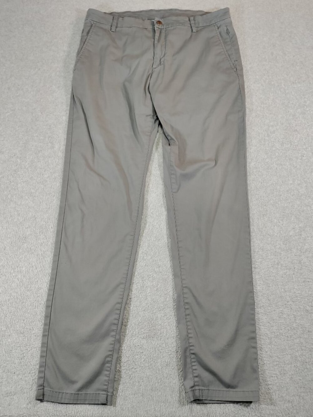 Birddogs Boomstick Pants Mens 34x34 (34x32) Gray Lined Stretch Chino Flaws